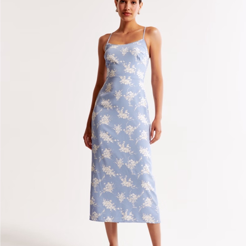 Abercrombie & Fitch Blue Floral Midi Dress
